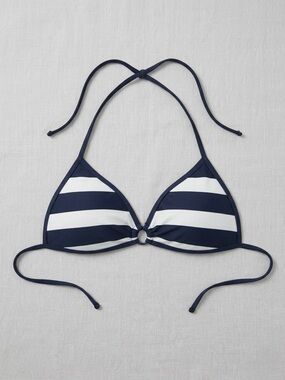 Body Glove Navy and White Striped Triangle Bikini Top